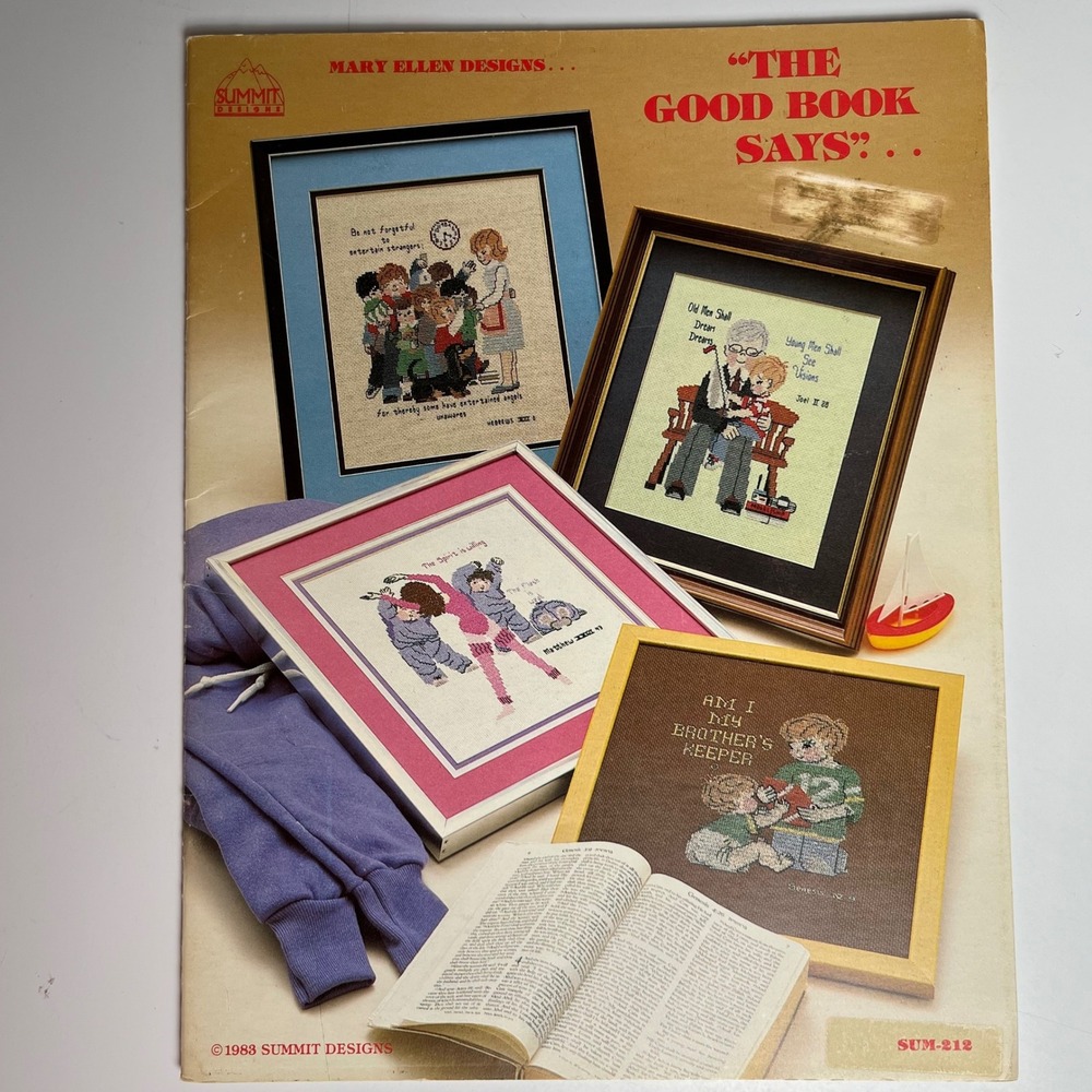 Mary Ellen Designs The Good Book Says Cross Stitch‎ Patterns 1983 Summit Designs